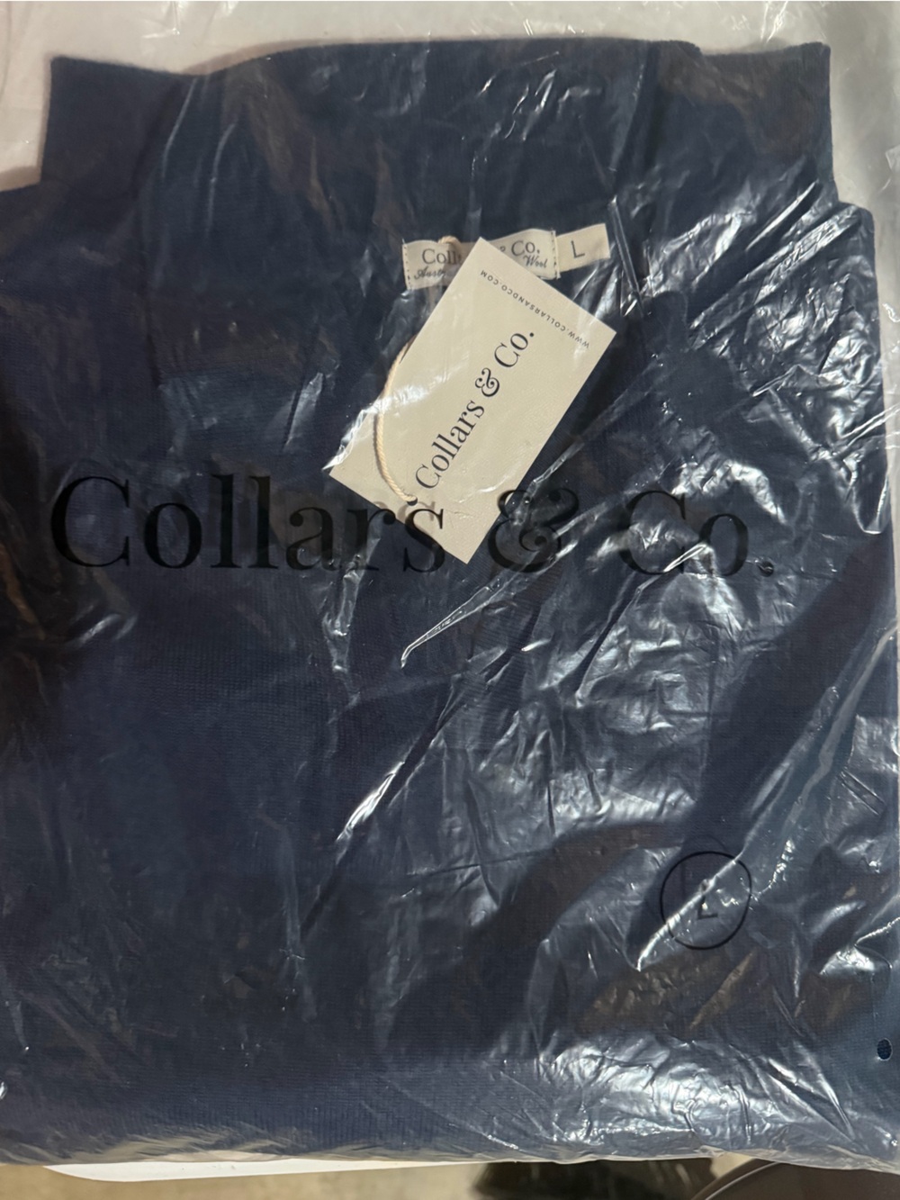 NWT Bellagio Buttonless Long Sleeve Merino Polo - SIZE LARGE - Picture 2 of 4